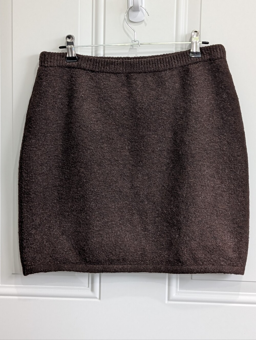 Mimosa Chocolate Brown Textured Knit Mini Skirt - Size L
